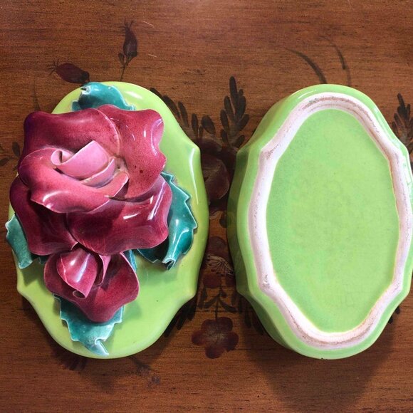 California pottery - Johannes Brahm floral lidded trinket box - Picture 7 of 12